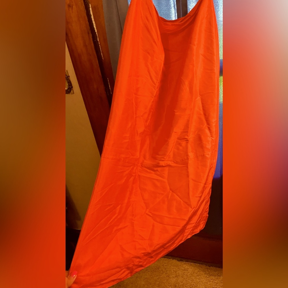 GUC pretty orange-colored satin wrap-around skirt